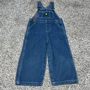 John Deere Overalls Kids Toddler 3T Blue Denim Bibs Farm Life Tractor Coveralls